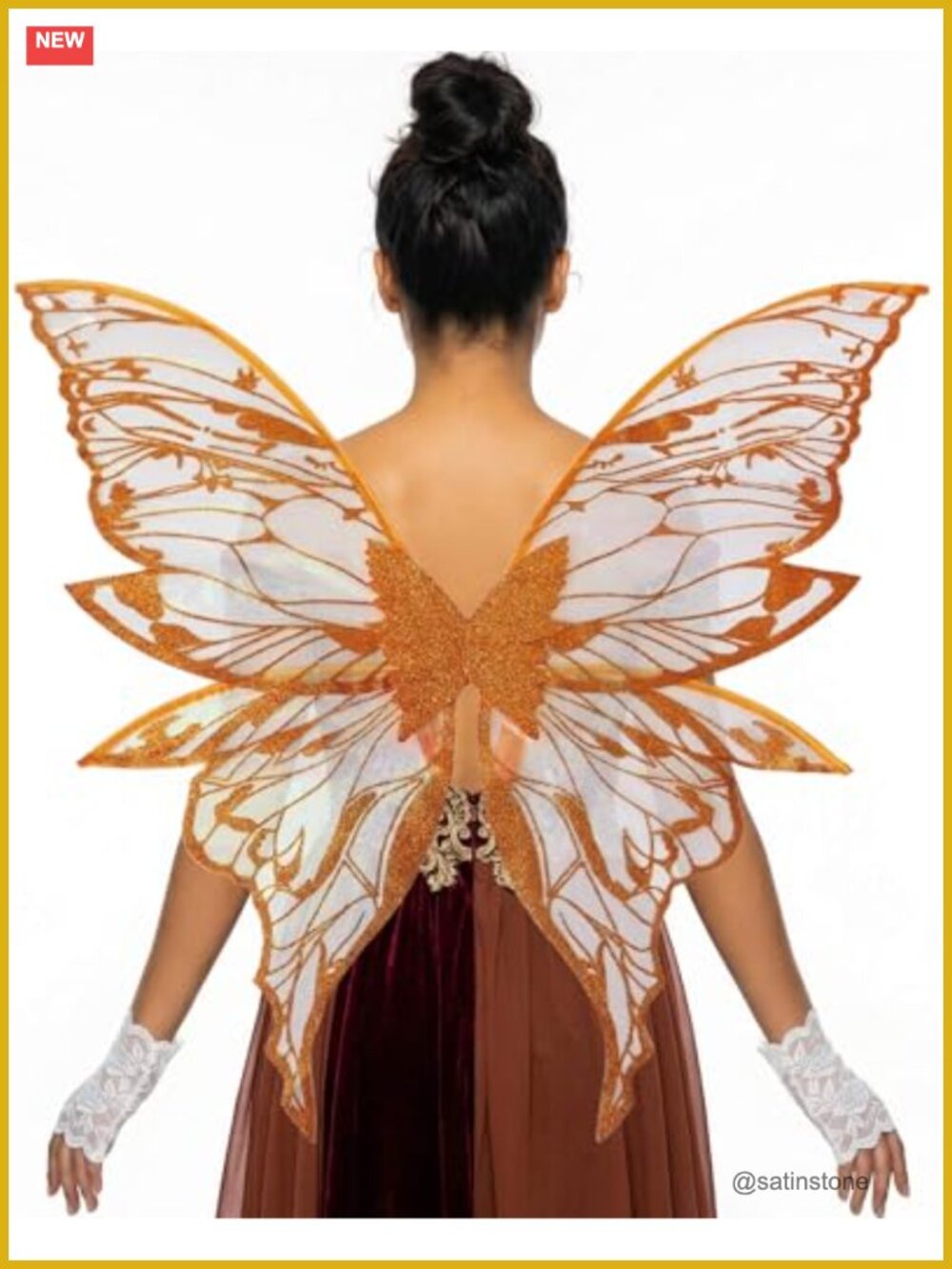 Fairy Wings Adult Butterfly Cosplay Costume Organza Wings Lace Gloves